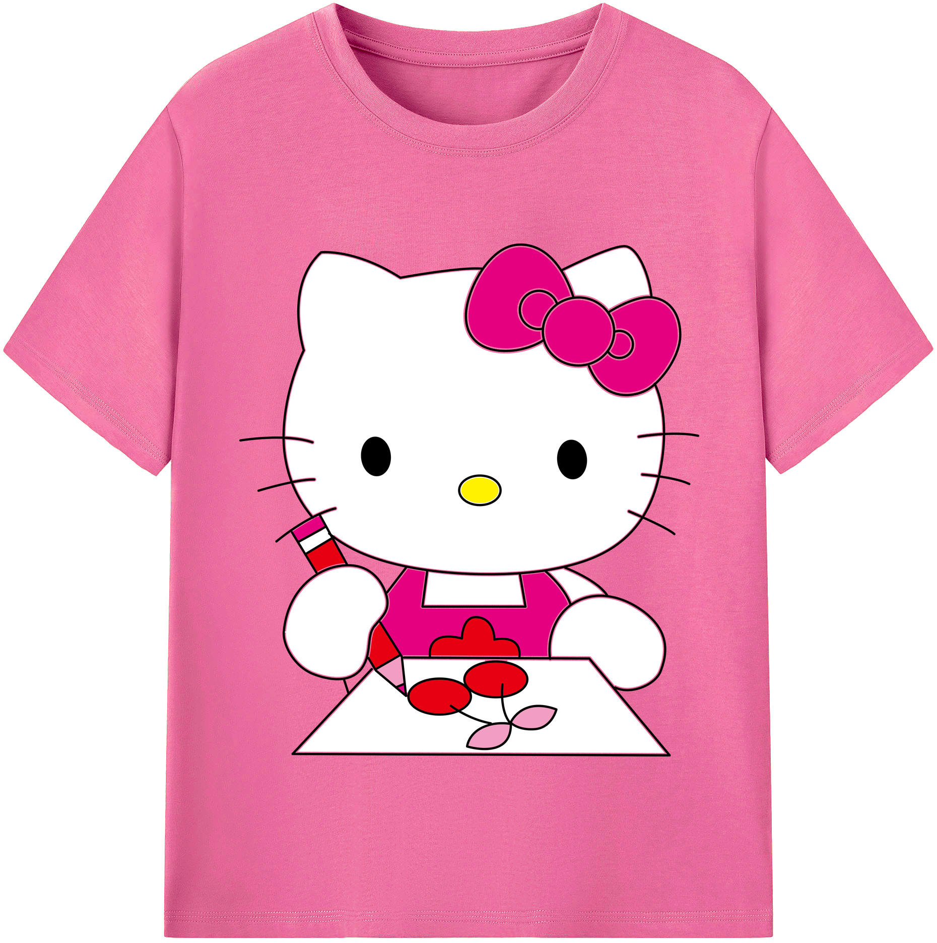 （画像用） Hello Kitty ハローキティ レディースカジュアルプリントTシャツ（綿100％）